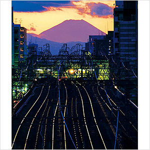 富士山に向かって