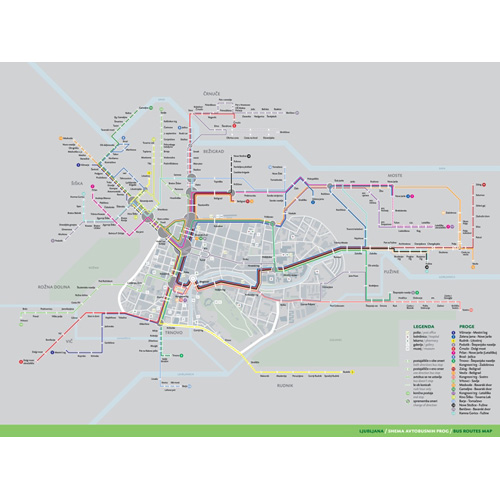 Diagram of Ljubljana Bus Routes