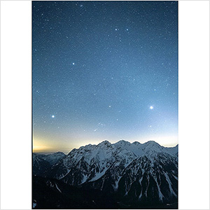 「穂高に沈む冬星」