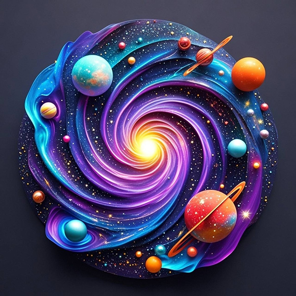 宇宙デコリしたスイーツ~AI生成~
