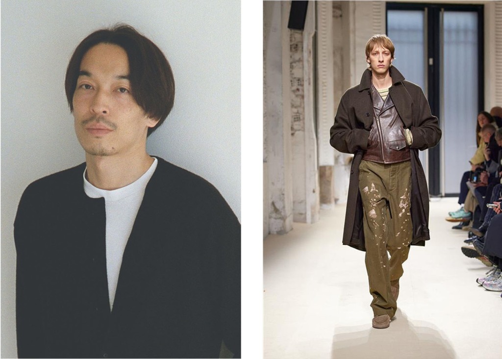 左：岩井良太、右：AURALEE 2025秋冬コレクション