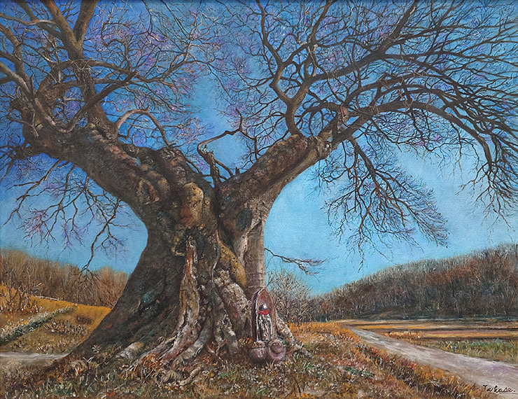 大エノキと石仏